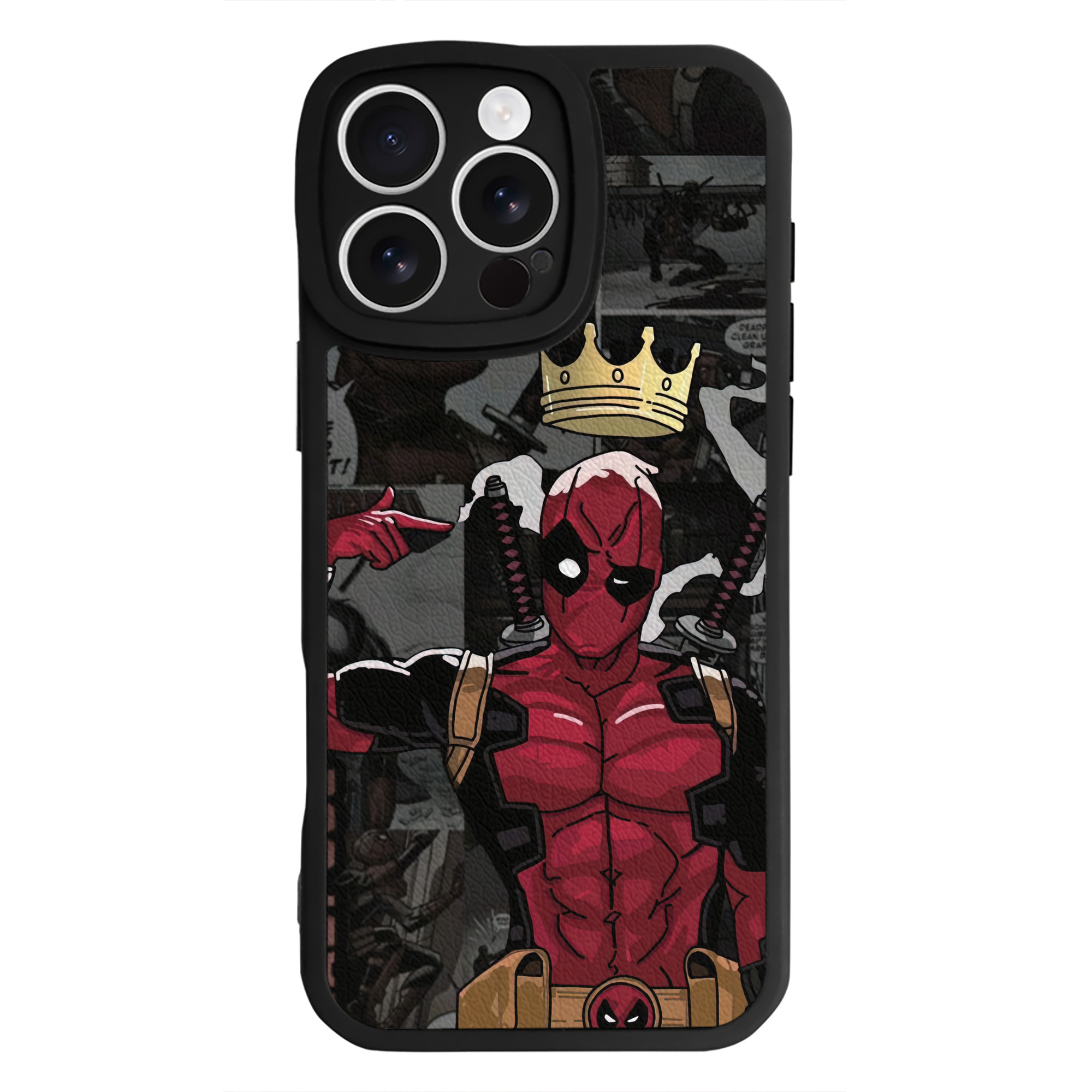 （画像用） Deadpool デッドプール 【iPhone 16シリーズ対応】シリコンスマホケース（レザー調） 材質：シリコン